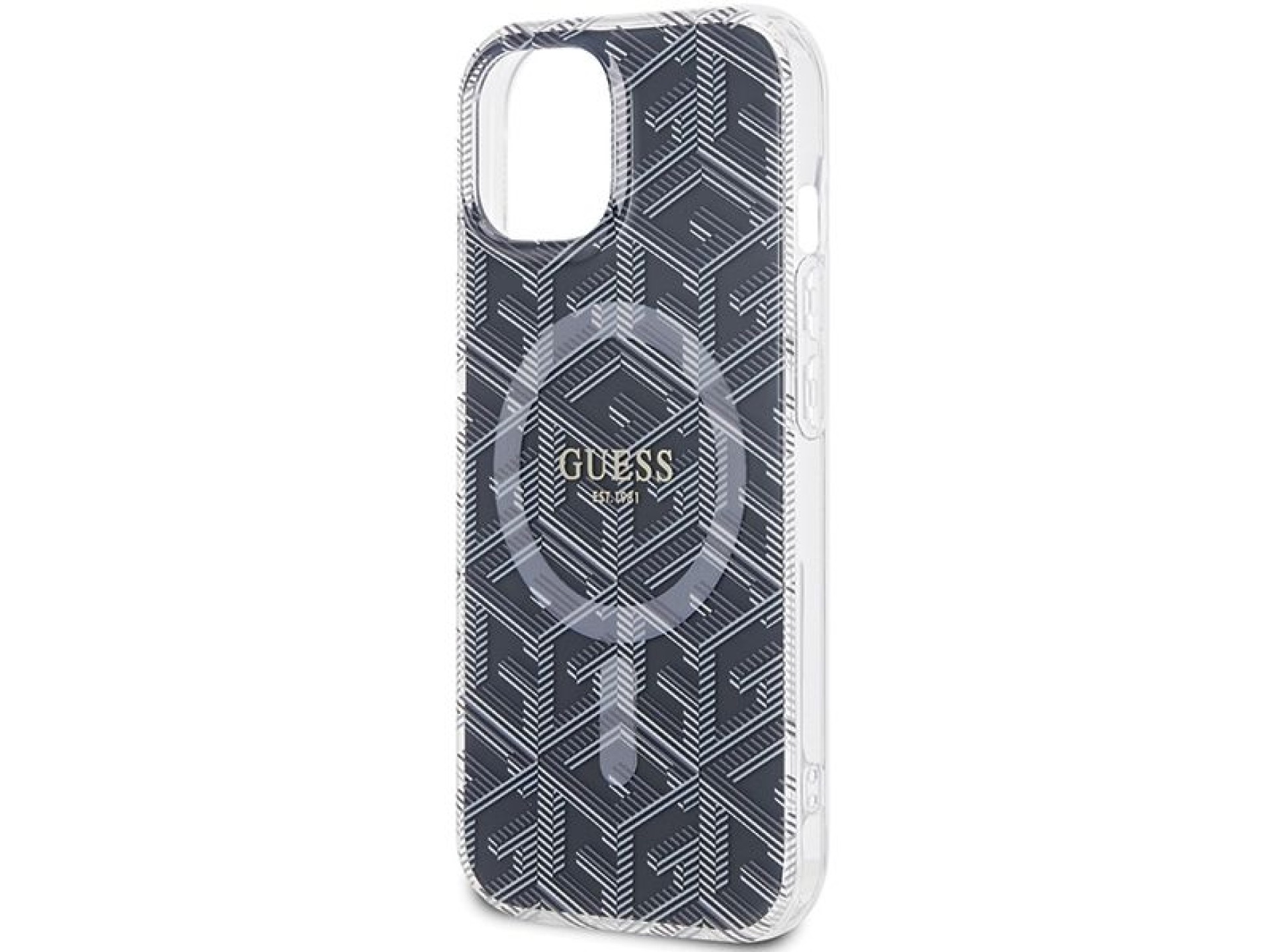 Funda Guess IML GCube MagSafe para iPhone 15 Plus / 14 Plus - negra