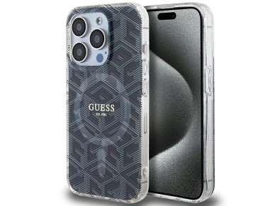 Guess IML GCube MagSafe case for iPhone 15 Pro Max - black Guess IML GCube MagSafe case for iPhone 15 Pro Max - black