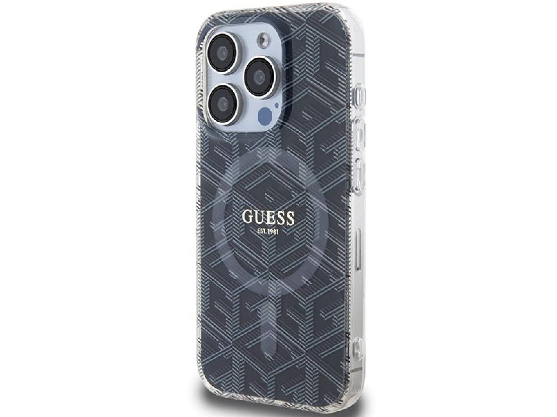 Funda Guess IML GCube MagSafe para iPhone 15 Pro Max - negra