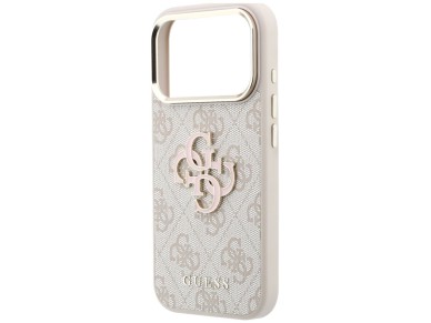 Capa Guess 4G com logo grande em resina para iPhone 17 Pro / 18 Pro - Rosa Capa Guess 4G com logo grande em resina para iPhone 17 Pro / 18 Pro - Rosa