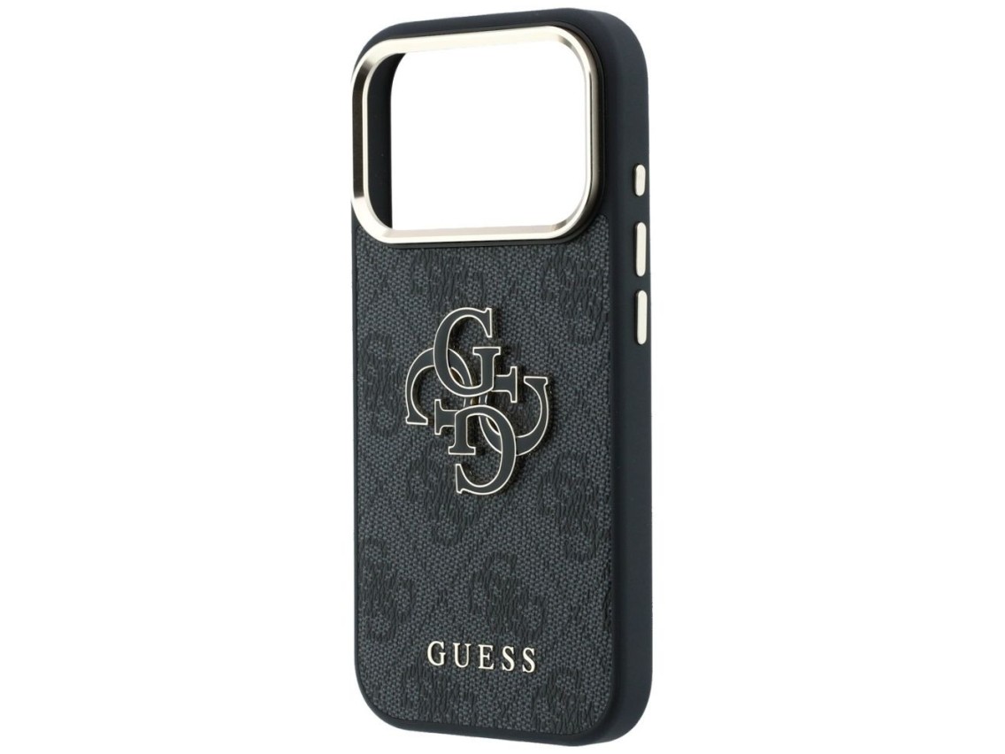 Funda Guess 4G con logo grande de resina para iPhone 17 Pro Max / 18 Pro Max - Negra