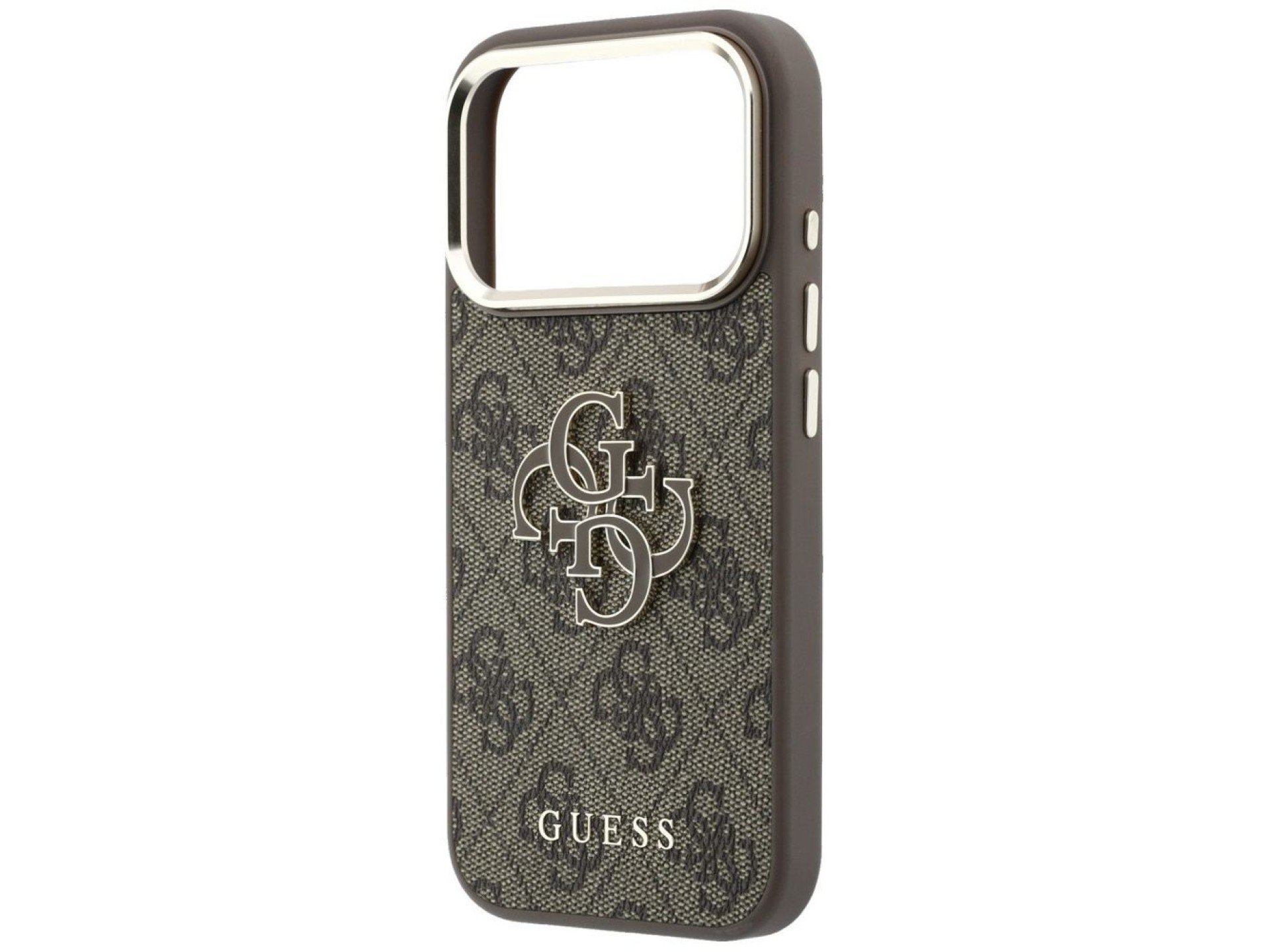 Funda Guess 4G con logo grande de resina para iPhone 17 Pro / 18 Pro - Marrón