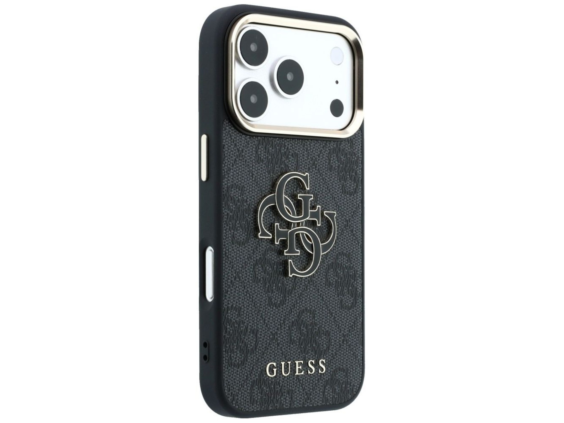 Funda Guess 4G con logo grande de resina para iPhone 17 Pro Max / 18 Pro Max - Negra
