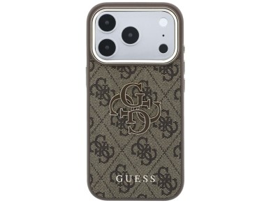Funda Guess 4G con logo grande de resina para iPhone 17 Pro / 18 Pro - Marr�n