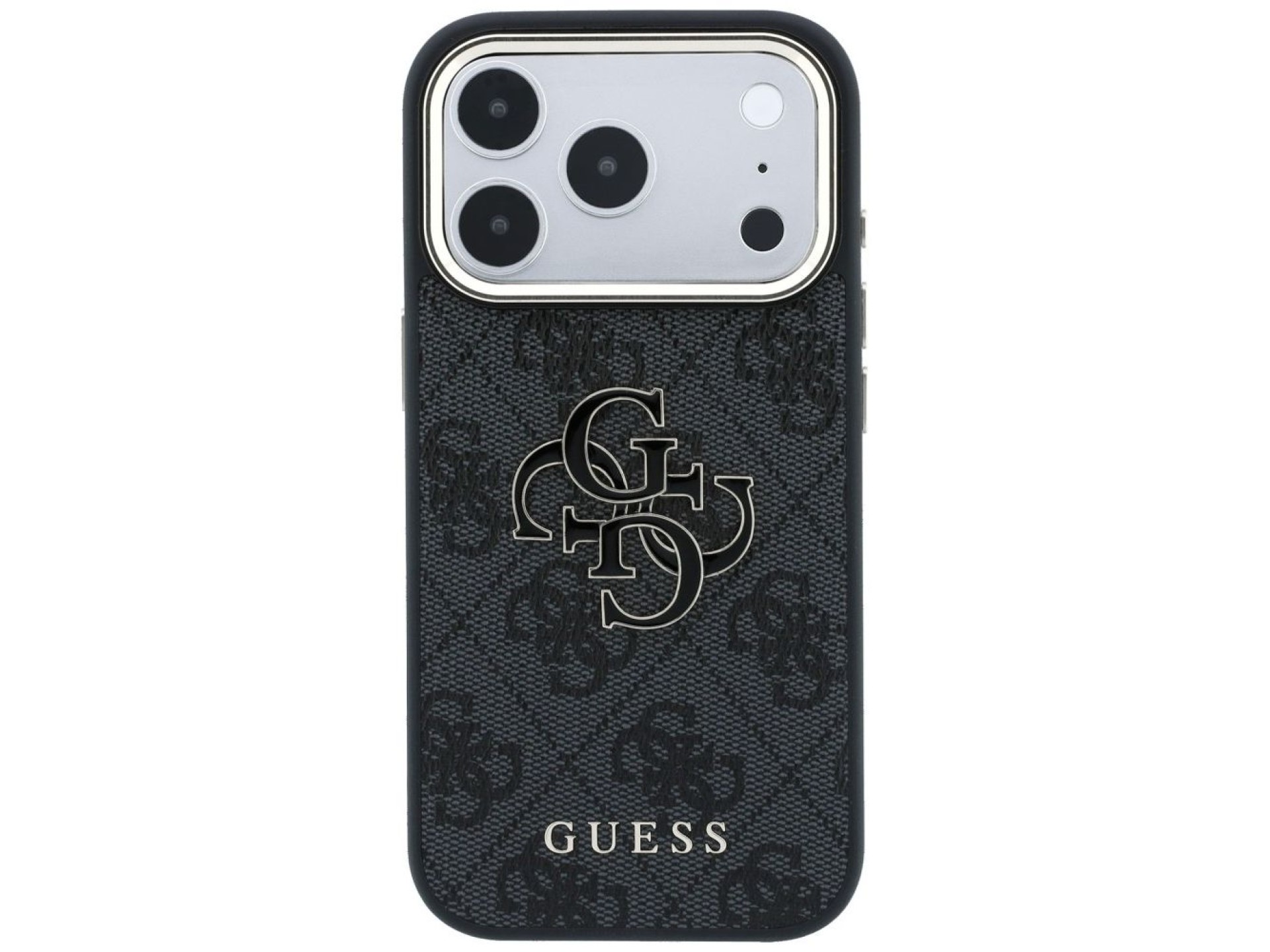 Funda Guess 4G con logo grande de resina para iPhone 17 Pro Max / 18 Pro Max - Negra