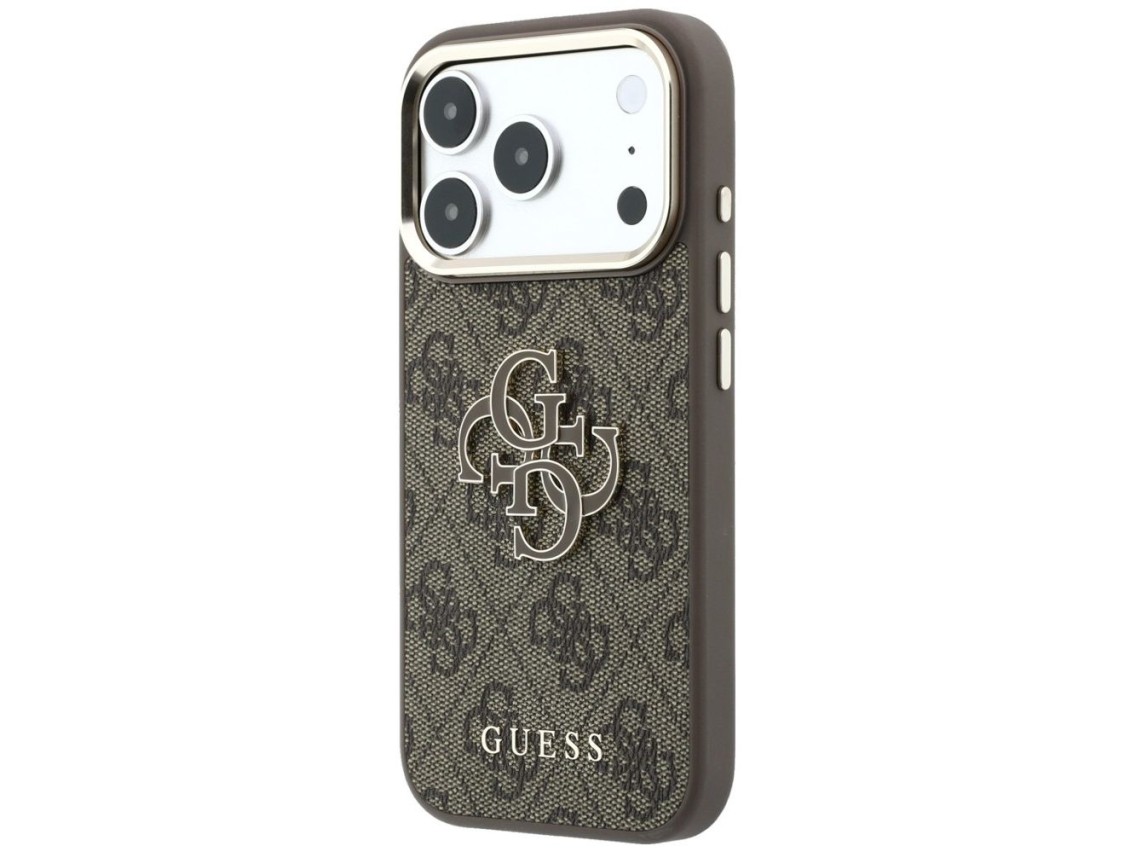 Funda Guess 4G con logo grande de resina para iPhone 17 Pro / 18 Pro - Marr�n