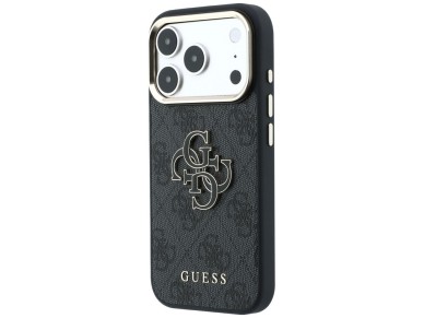 Capa Guess 4G com logo grande em resina para iPhone 17 Pro Max / 18 Pro Max - Preta