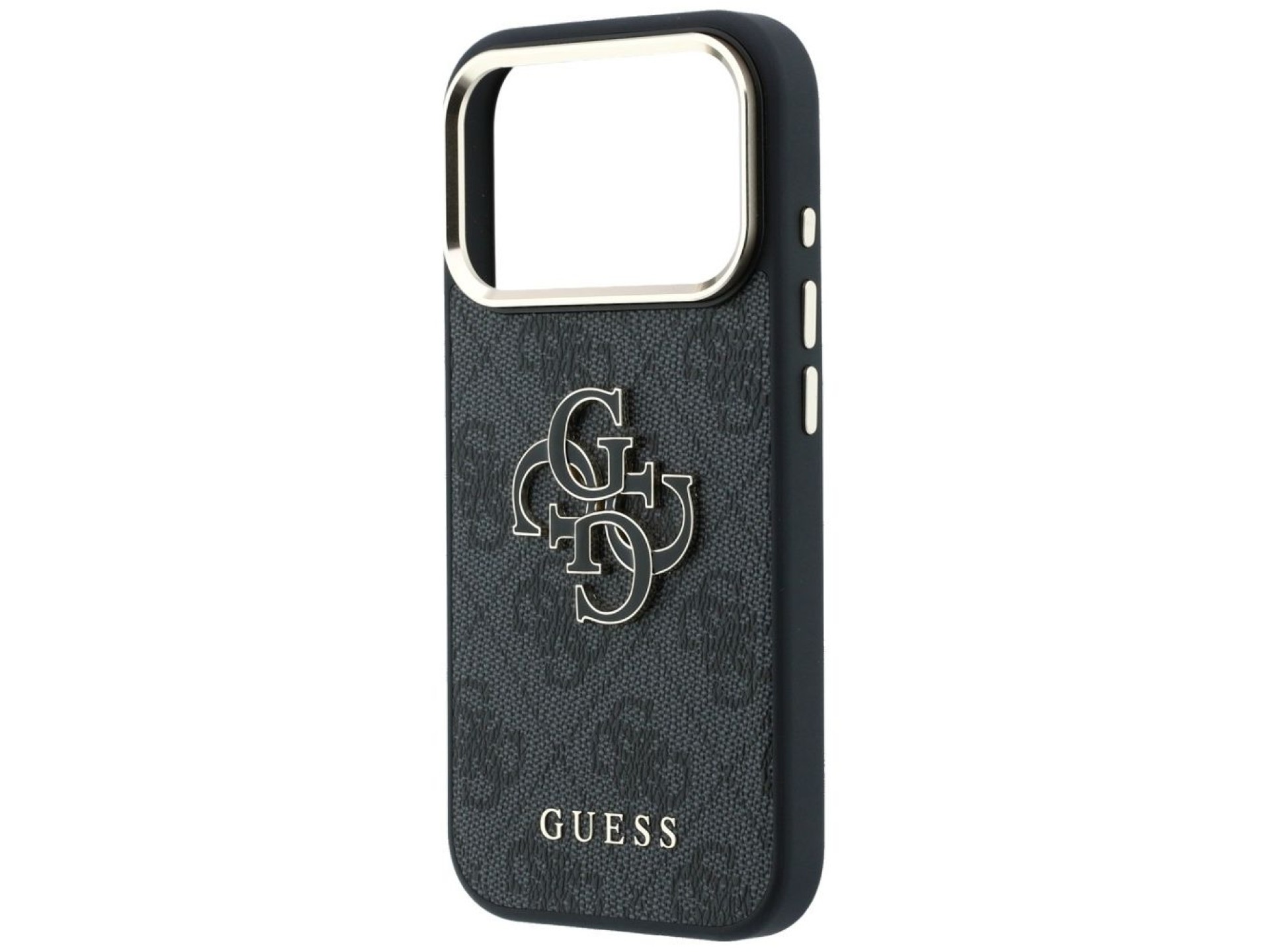 Funda Guess 4G con logo grande de resina para iPhone 17 Pro Max / 18 Pro Max - Negra