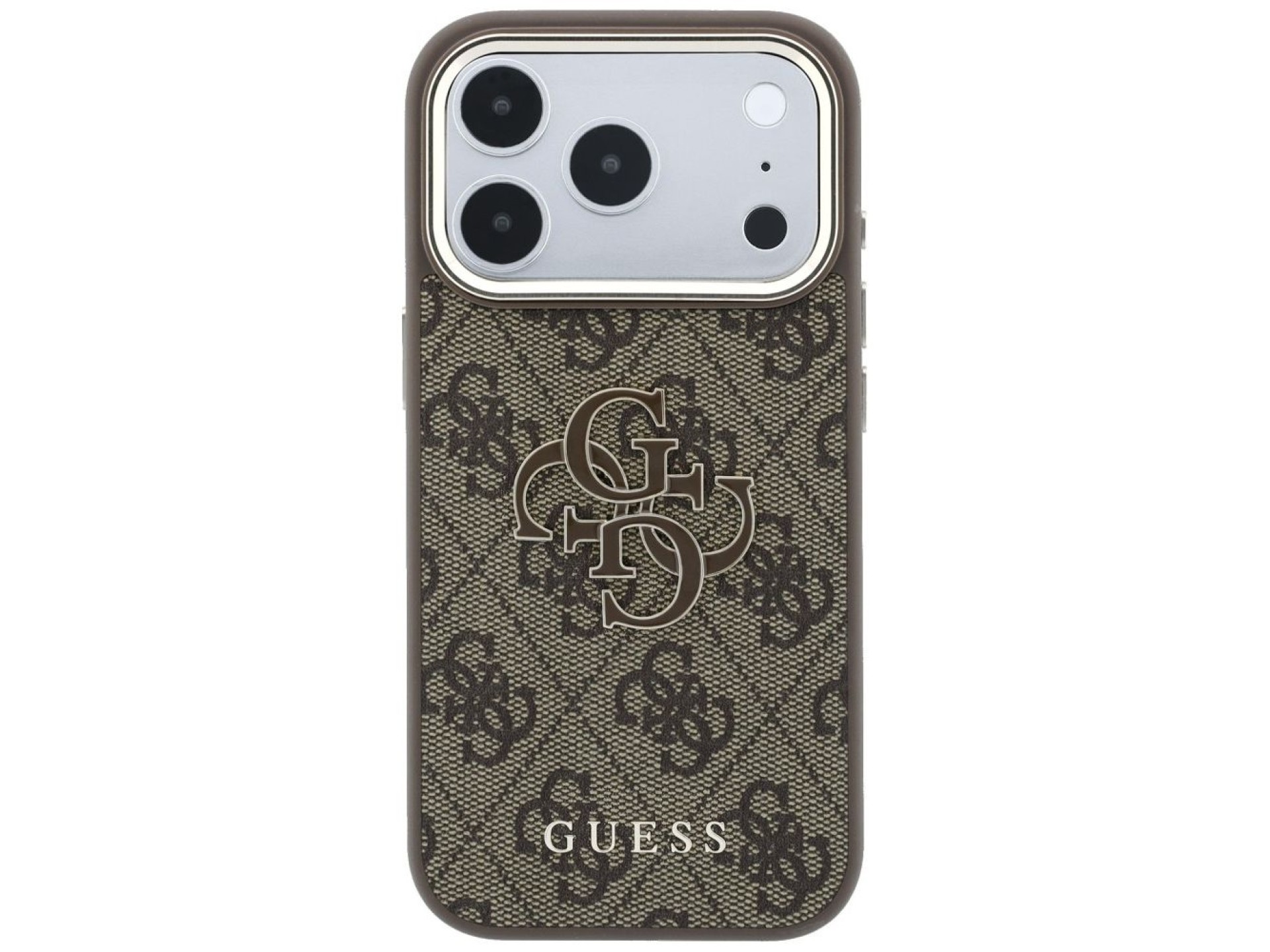 Funda Guess 4G con logo grande de resina para iPhone 17 Pro / 18 Pro - Marrón