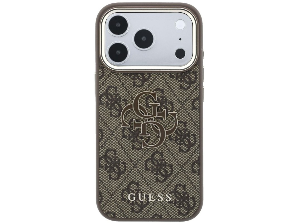 Funda Guess 4G con logo grande de resina para iPhone 17 Pro / 18 Pro - Marr�n