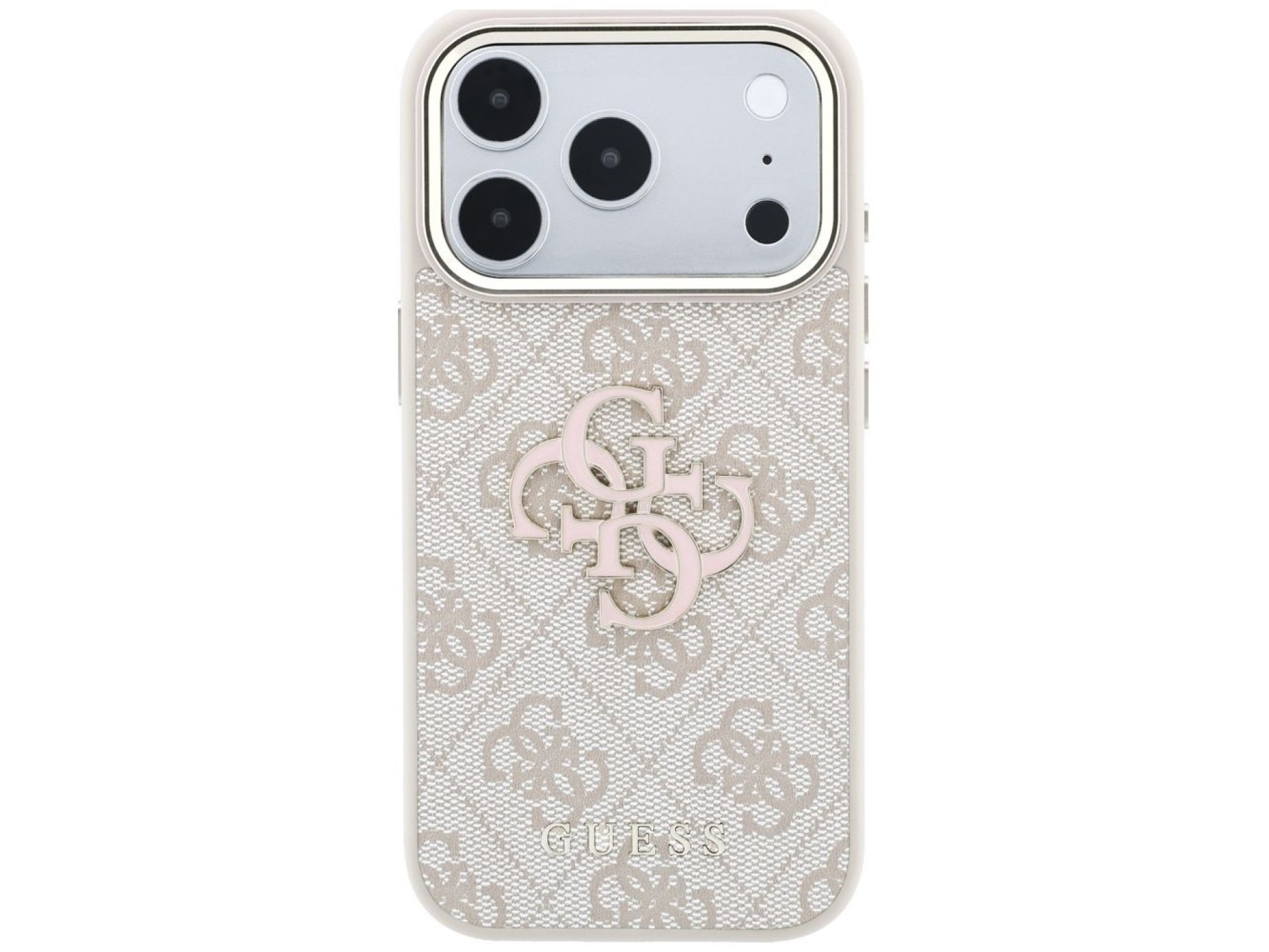 Capa Guess 4G com logo grande em resina para iPhone 17 Pro / 18 Pro - Rosa
