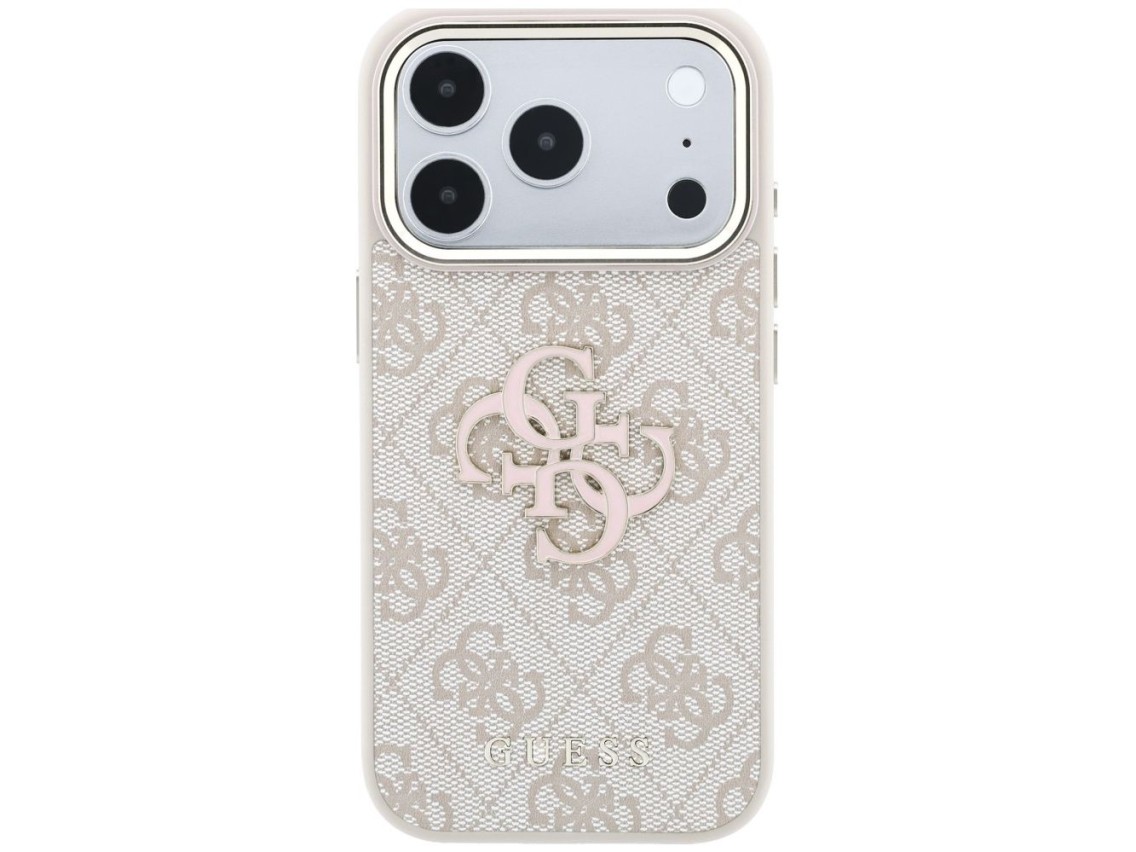 Capa Guess 4G com logo grande em resina para iPhone 17 Pro / 18 Pro - Rosa