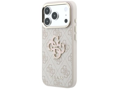 Capa Guess 4G com logo grande em resina para iPhone 17 Pro / 18 Pro - Rosa Capa Guess 4G com logo grande em resina para iPhone 17 Pro / 18 Pro - Rosa