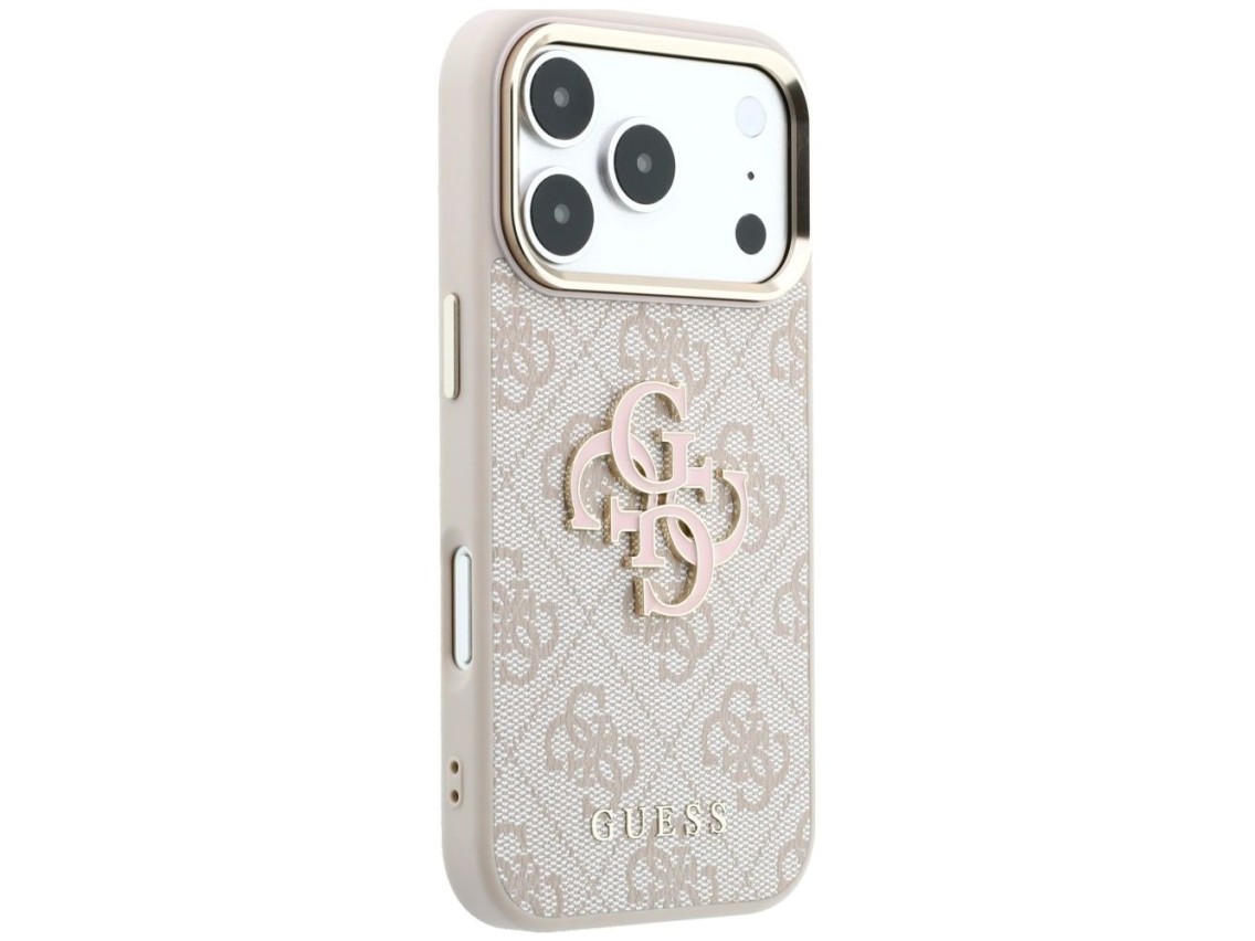 Capa Guess 4G com logo grande em resina para iPhone 17 Pro / 18 Pro - Rosa