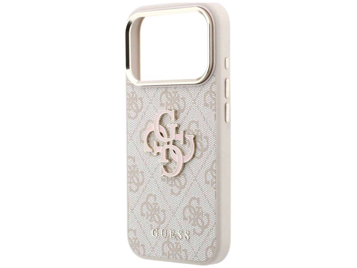 Capa Guess 4G com logo grande em resina para iPhone 17 Pro / 18 Pro - Rosa