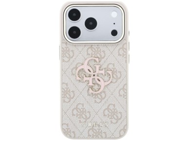 Capa Guess 4G com logo grande em resina para iPhone 17 Pro / 18 Pro - Rosa Capa Guess 4G com logo grande em resina para iPhone 17 Pro / 18 Pro - Rosa
