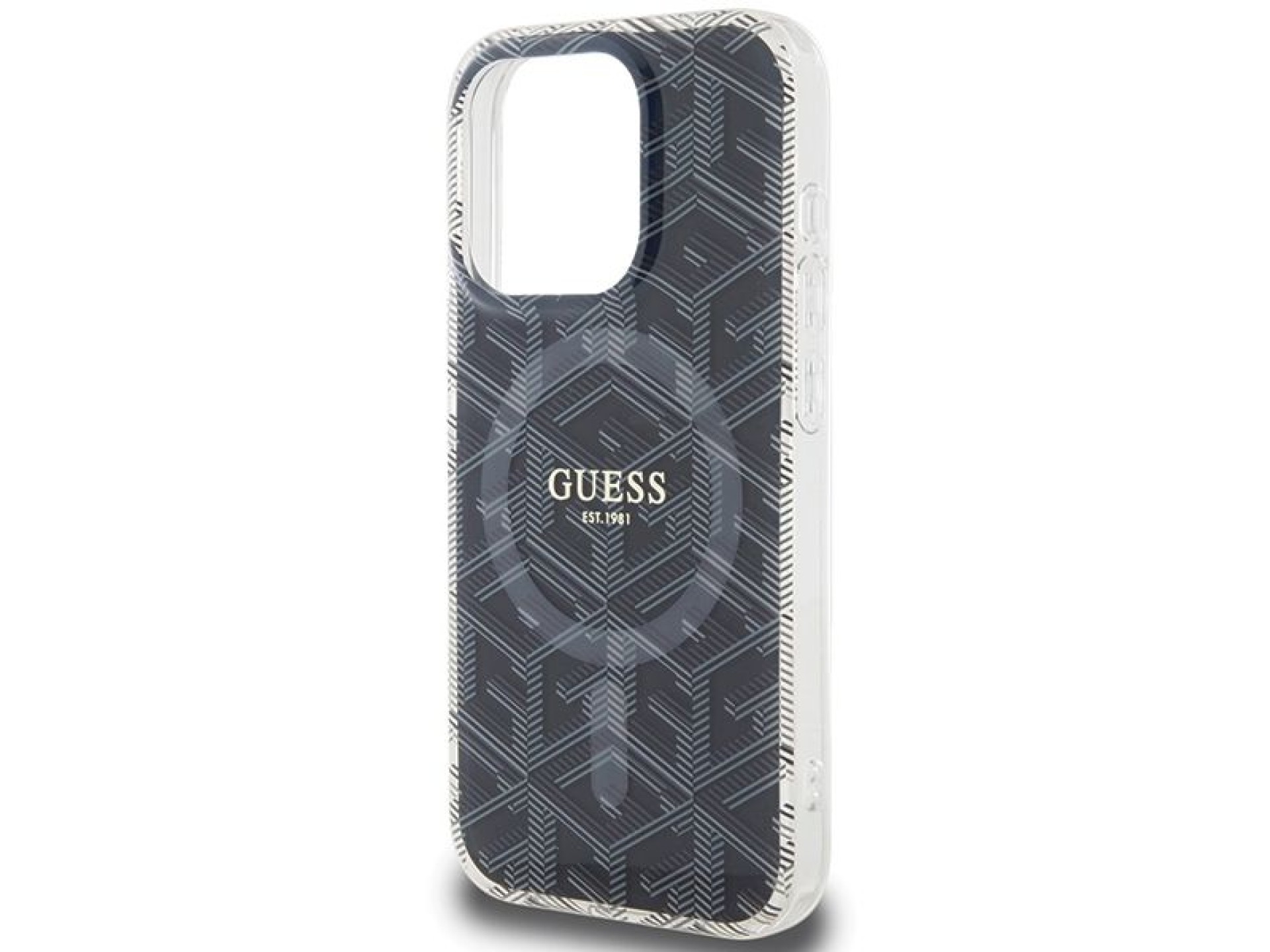 Funda Guess IML GCube MagSafe para iPhone 15 Pro Max - negra