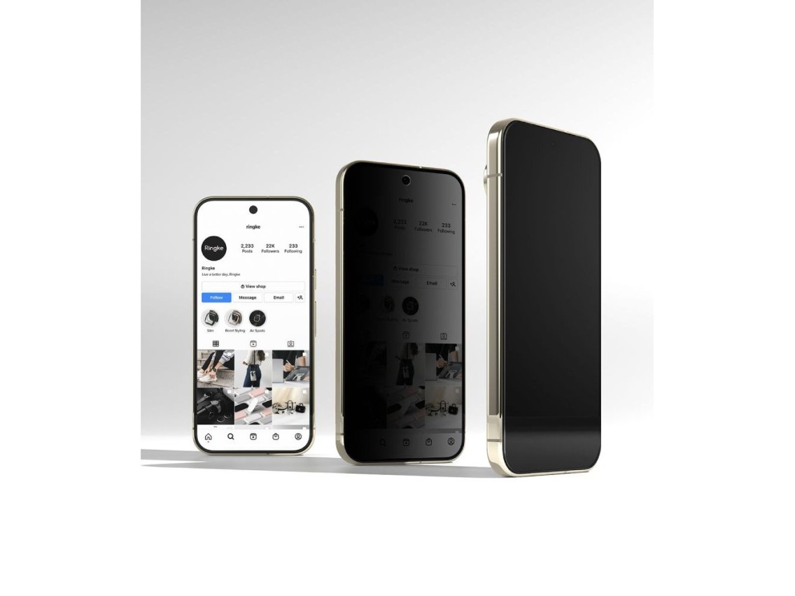 Protetor de tela de vidro temperado Ringke Easy Slide Privacy (pacote com 2) para Google Pixel Pro 9