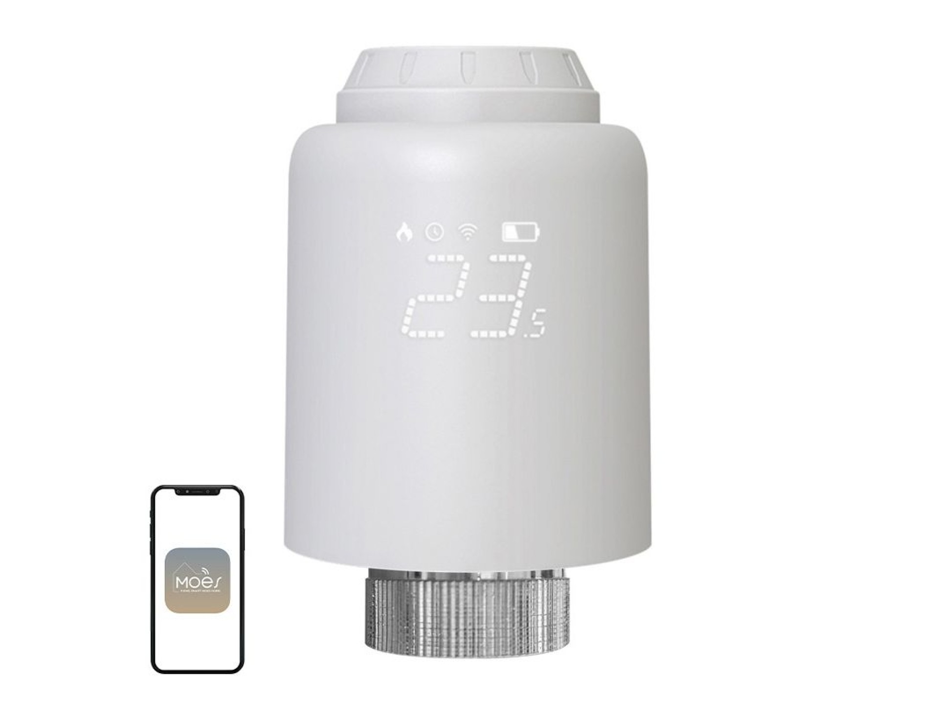 Cabeçote termostático inteligente MOES ZTRV-PJ-601-MS