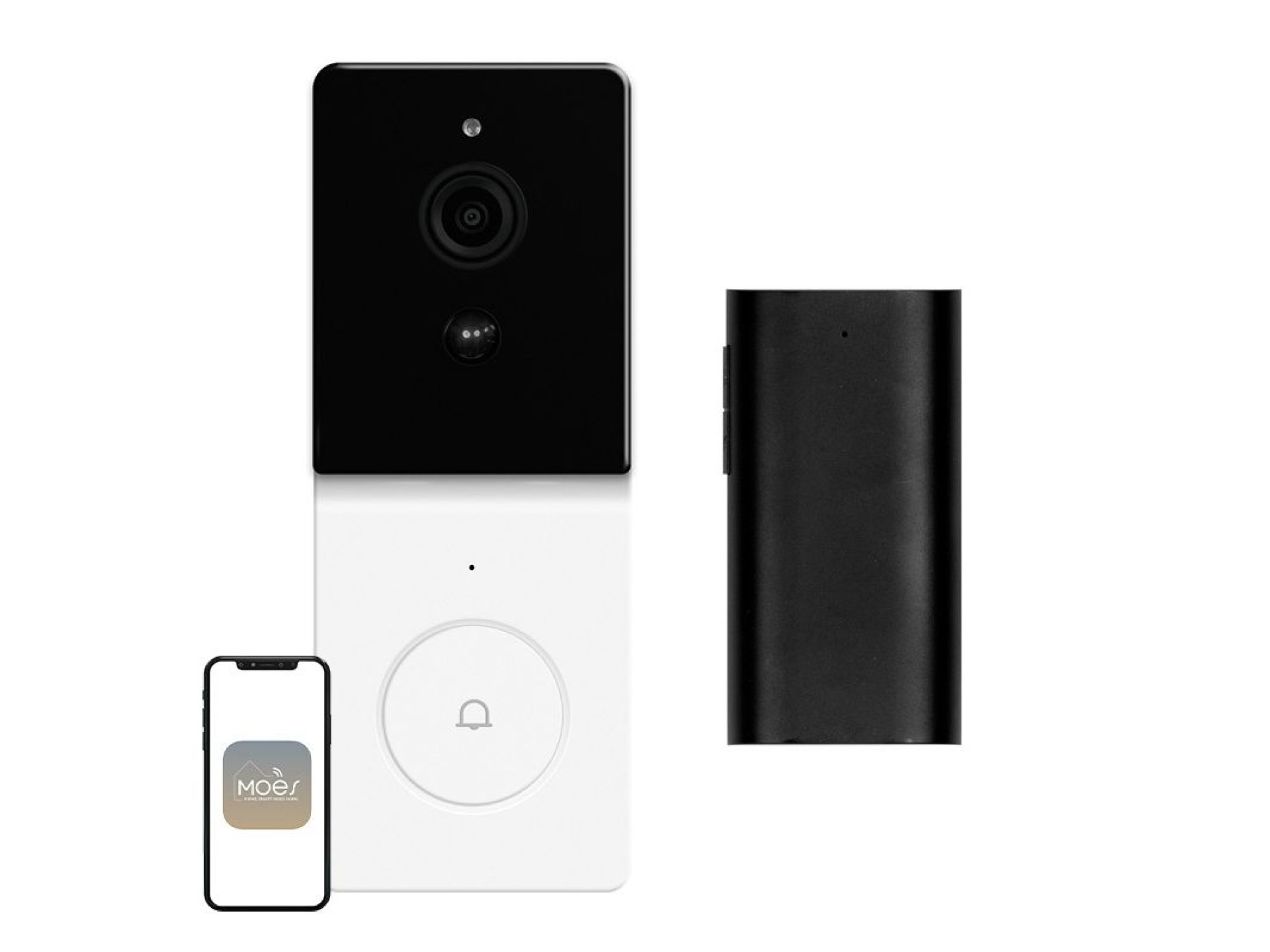 Campainha de vídeo MOES WDB-TY-B20 Wi-Fi RF 433 MHz 1080p