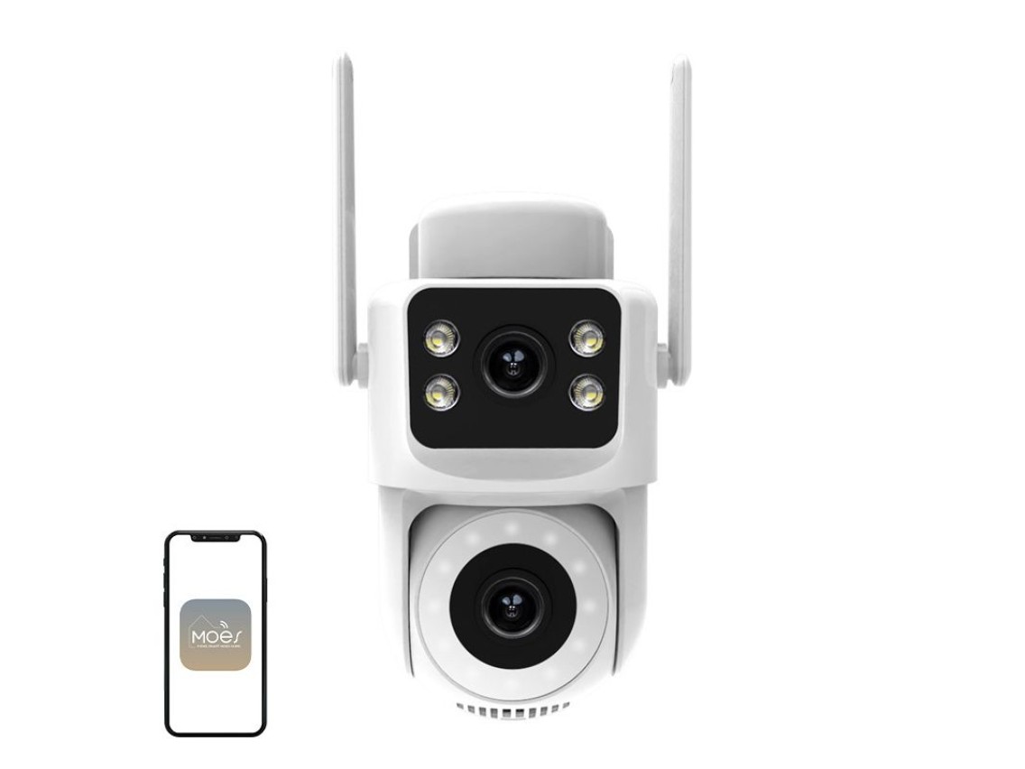 Cámara IP Wi-Fi de doble lente MOES WCM-Q29 de 8 MP