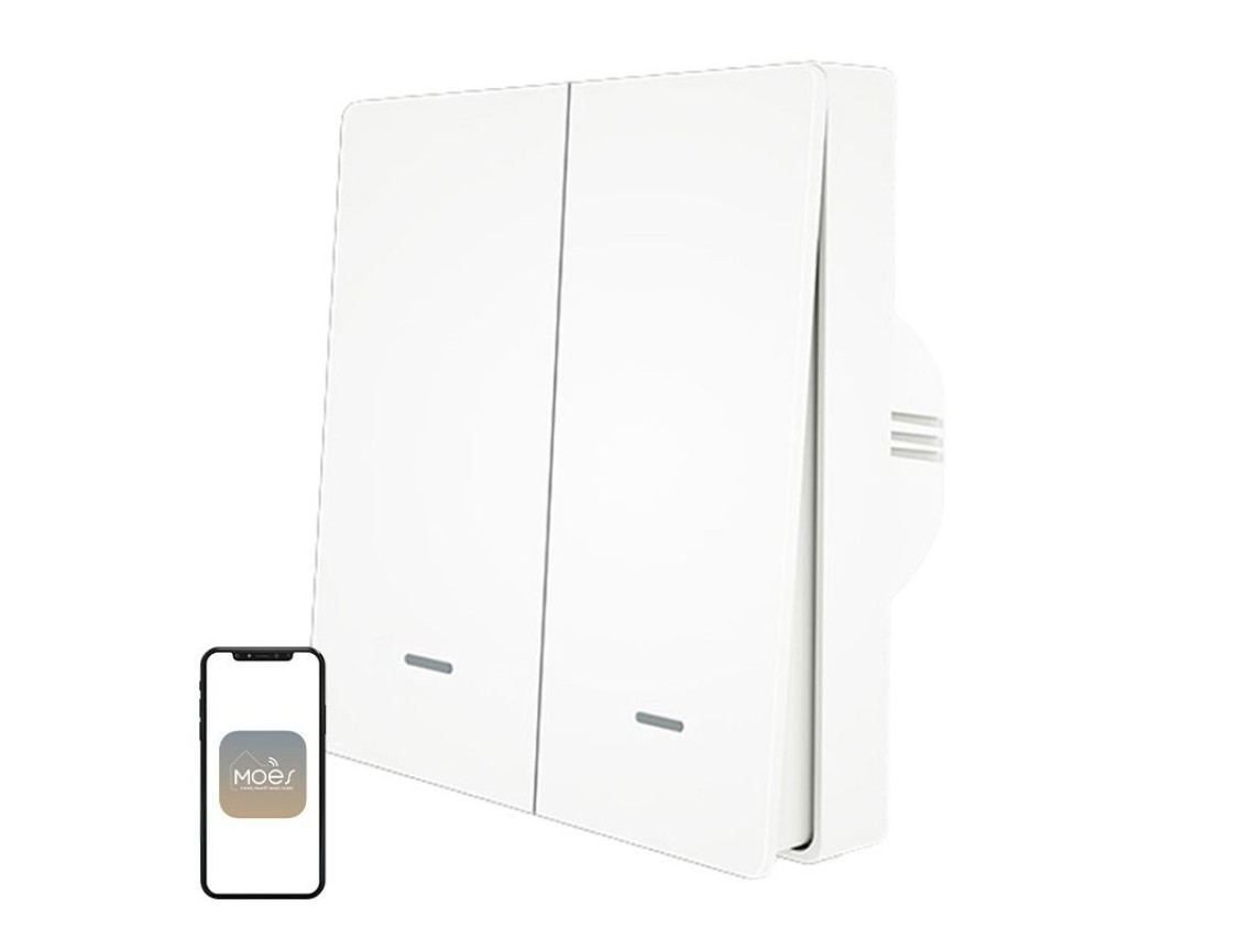 Interruptor de luz ZigBee de 2 canales MOES ZS-B-EU2