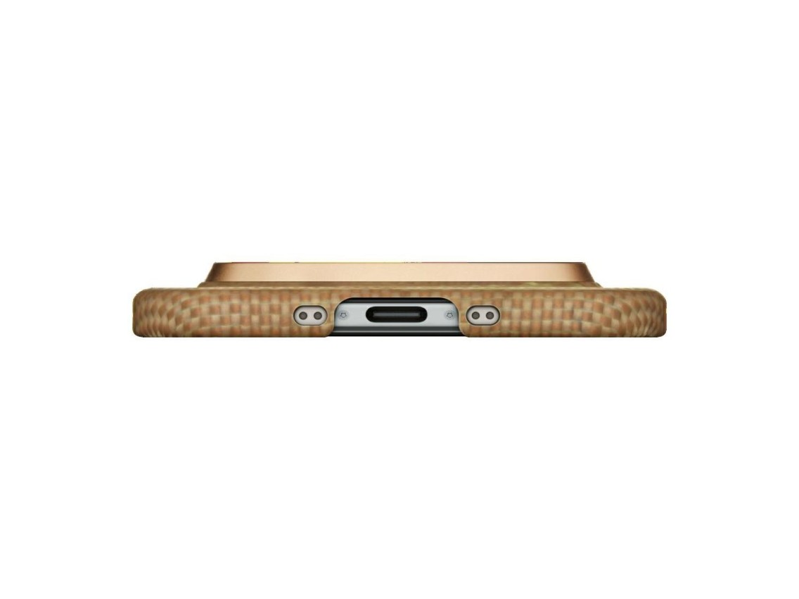Funda PITAKA Ultra-Slim MagSafe para iPhone 17 color dorado brillante