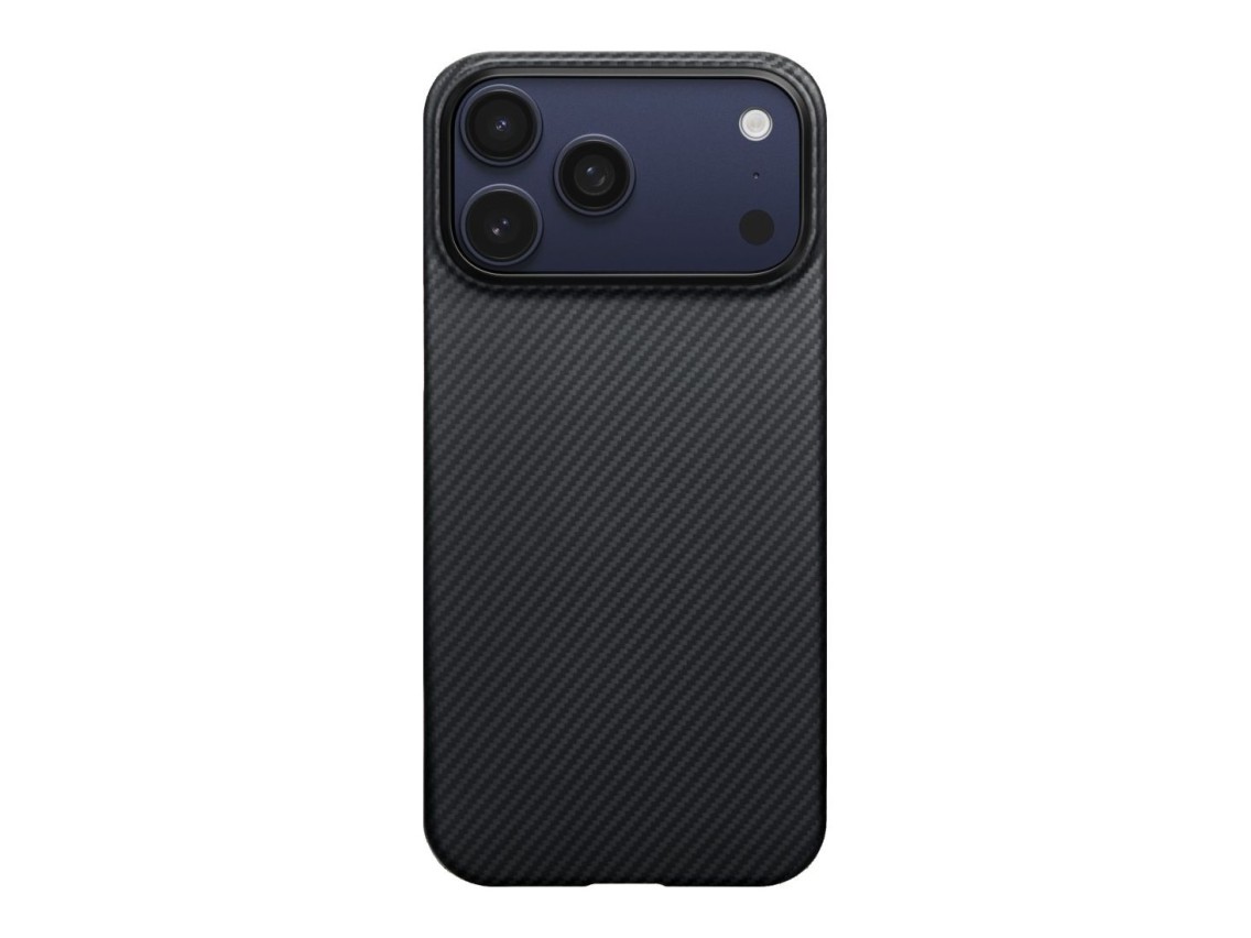Funda PITAKA Ultra-Slim MagSafe para iPhone 17 Pro Max, color negro y gris.