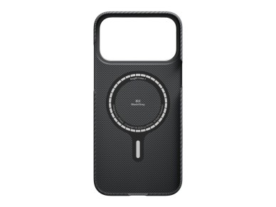 Funda PITAKA Ultra-Slim MagSafe para iPhone 17 Pro Max, color negro y gris.