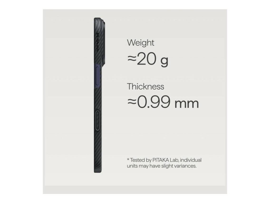 Funda PITAKA Ultra-Slim MagSafe para iPhone 17 Pro Max, color negro y gris.