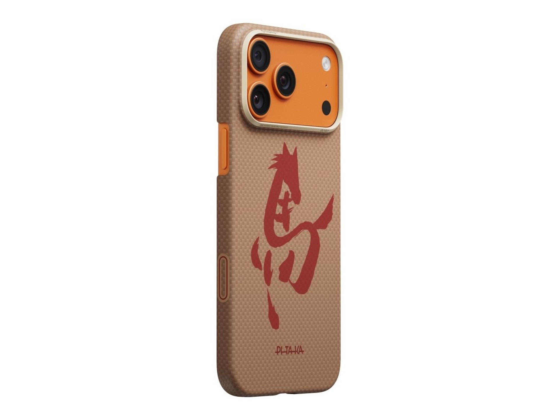 Case PITAKA Edge Case Ink Horse Painting for iPhone 17 Pro gold & jade
