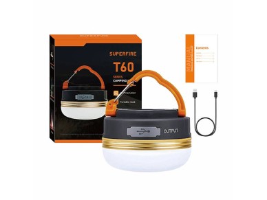 Camping lamp Superfire T60, 2,5W, 1000mAh