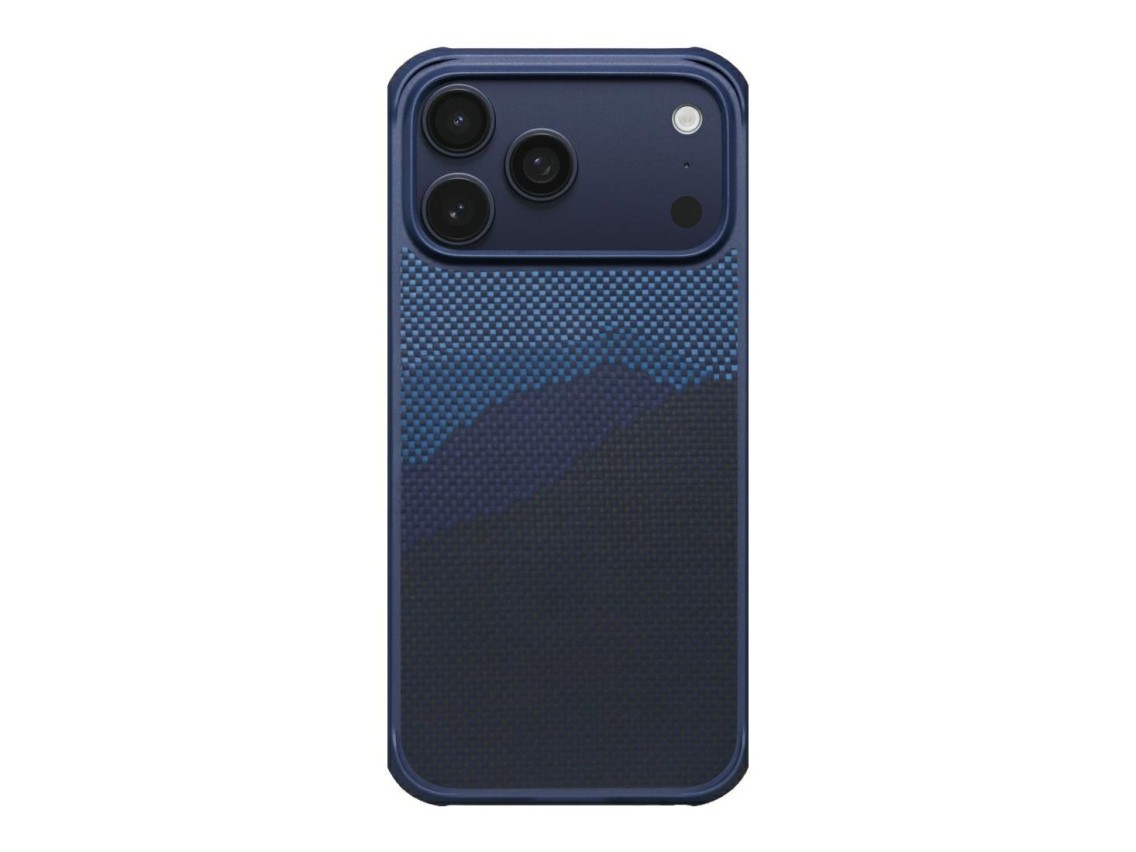Capa PITAKA StarPeak Aramid ProGuard MagSafe para iPhone 17 Pro Max no horizonte