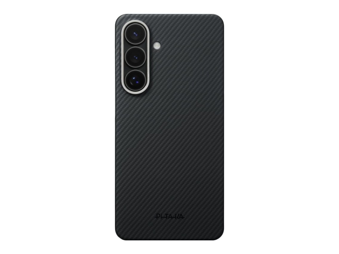 Capa PITAKA Edge Case MagSafe para Samsung Galaxy S26 preta e cinza