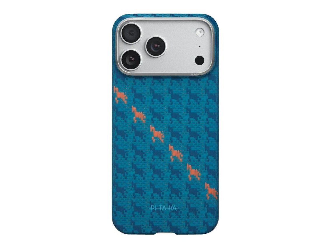 Capa PITAKA Happiness Rides Edge MagSafe para iPhone 17 Pro Max índigo