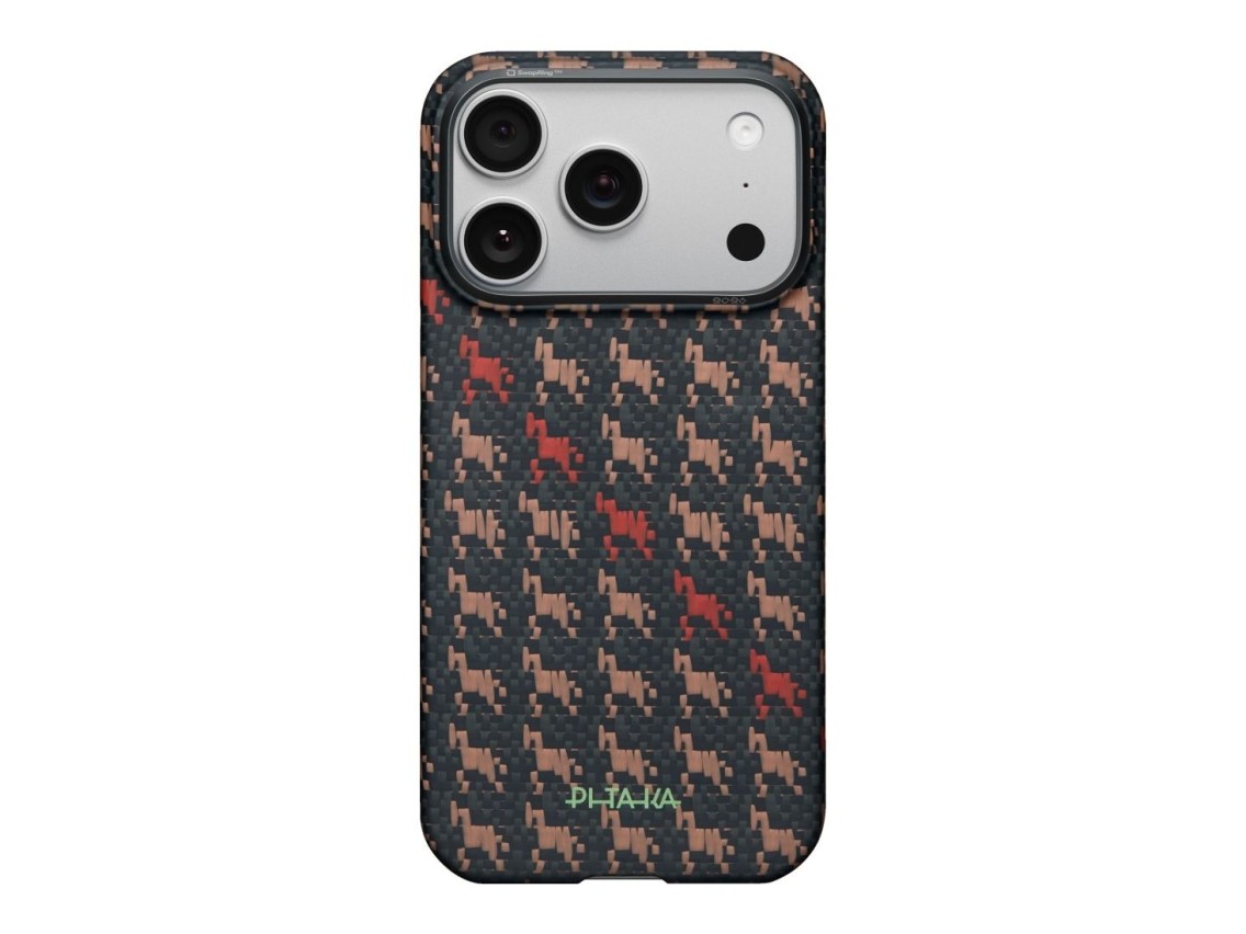 Funda PITAKA Edge Case Happiness Rides In para iPhone 17 Pro Max ebon kylin