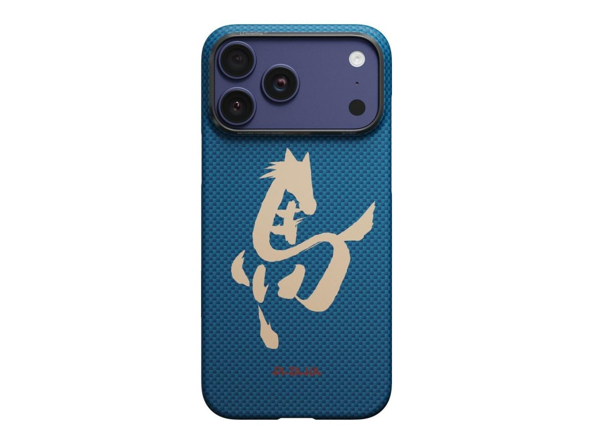 Case PITAKA Edge Case Ink Horse Painting for iPhone 17 Pro azure green