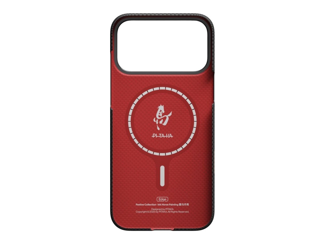 Capa PITAKA Edge com estampa de cavalo em tinta para iPhone 17 Pro.