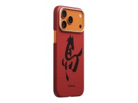 Capa PITAKA Edge com pintura de cavalo em tinta para iPhone 17 Pro Max cor cinábrio Capa PITAKA Edge com pintura de cavalo em tinta para iPhone 17 Pro Max cor cinábrio