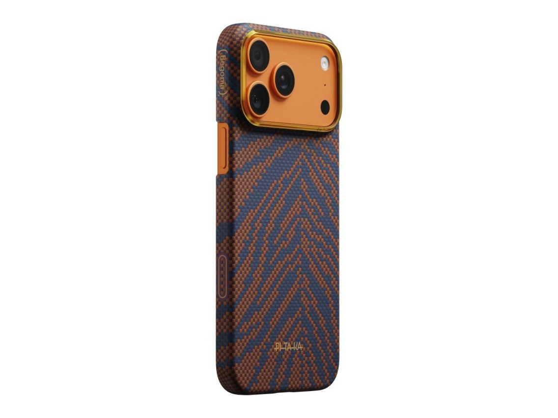 Case PITAKA Edge Case Etui Breath of Veins for iPhone 17 Pro Max burning orange