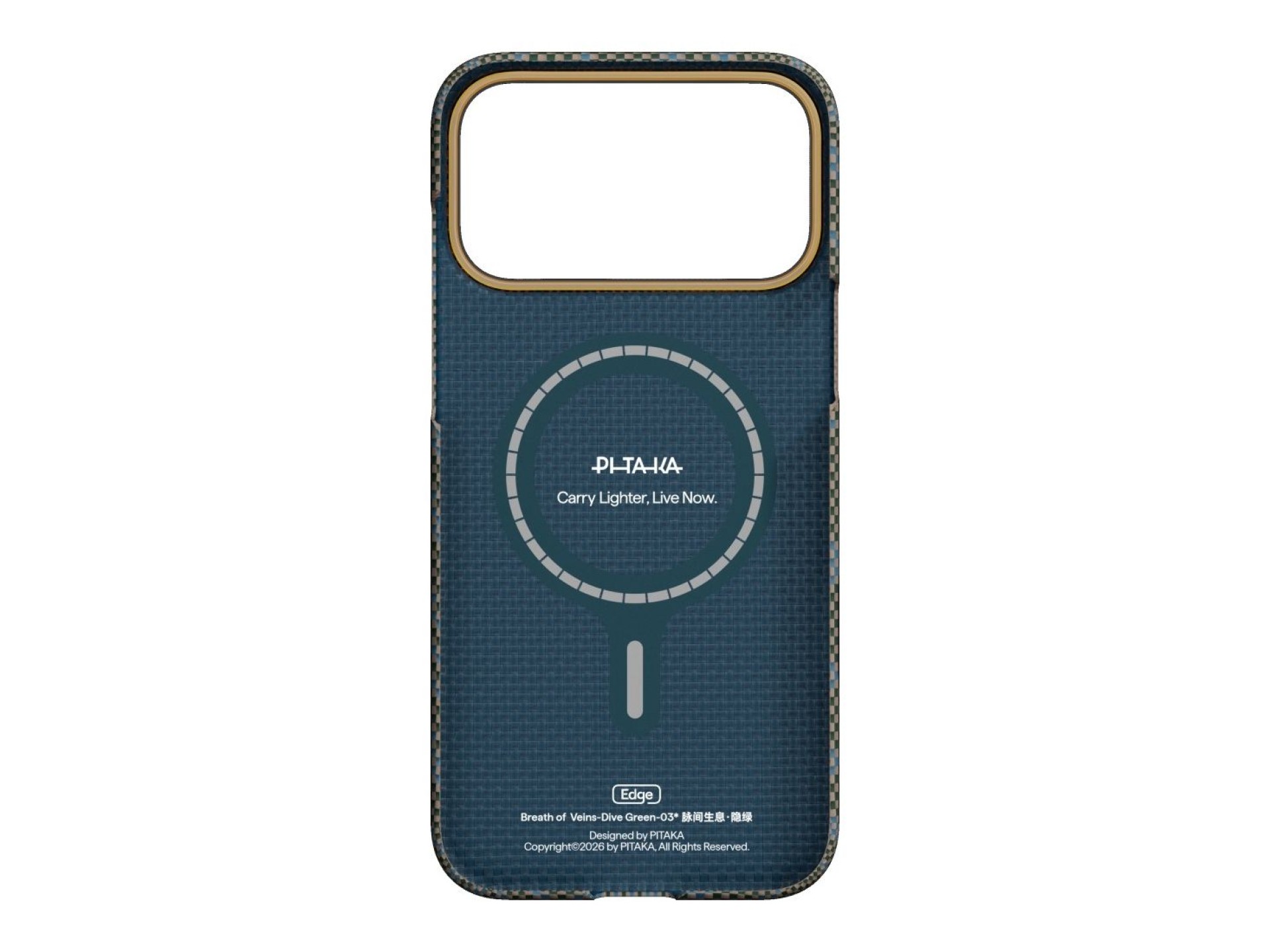 Capa PITAKA Edge Case Etui Breath of Veins para iPhone 17 Pro Max verde mergulho