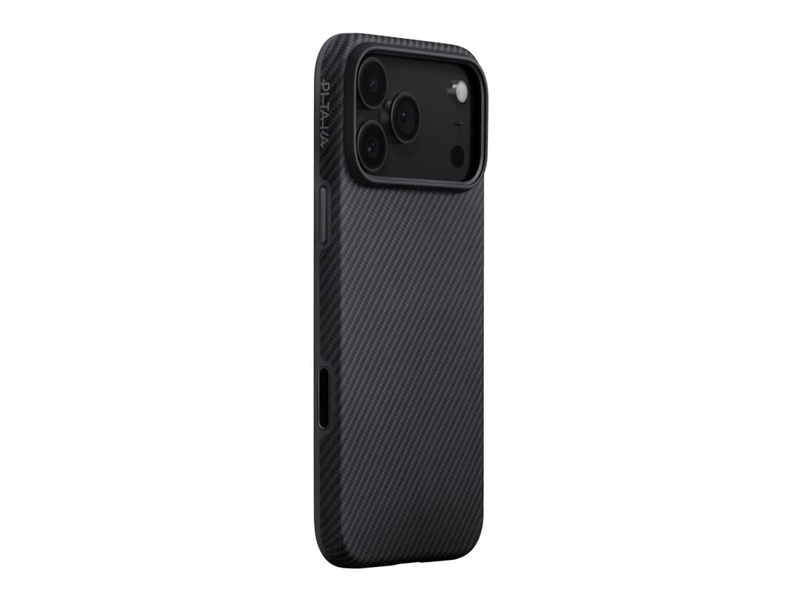 Capa PITAKA Aramid UltraGuard MagSafe para iPhone 17 Pro preta cinza