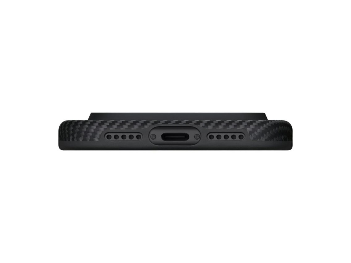 Capa PITAKA Aramid UltraGuard MagSafe para iPhone 17 Pro Max preta cinza