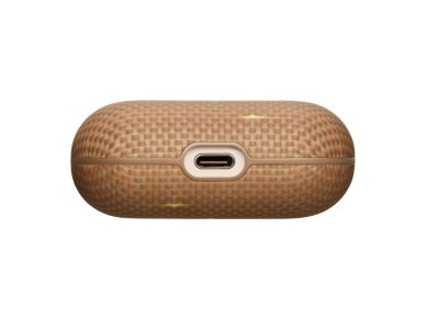 Capa PITAKA em fibra de aramida para AirPods Pro 3 com brilho dourado