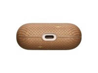 Capa PITAKA em fibra de aramida para AirPods Pro 3 com brilho dourado