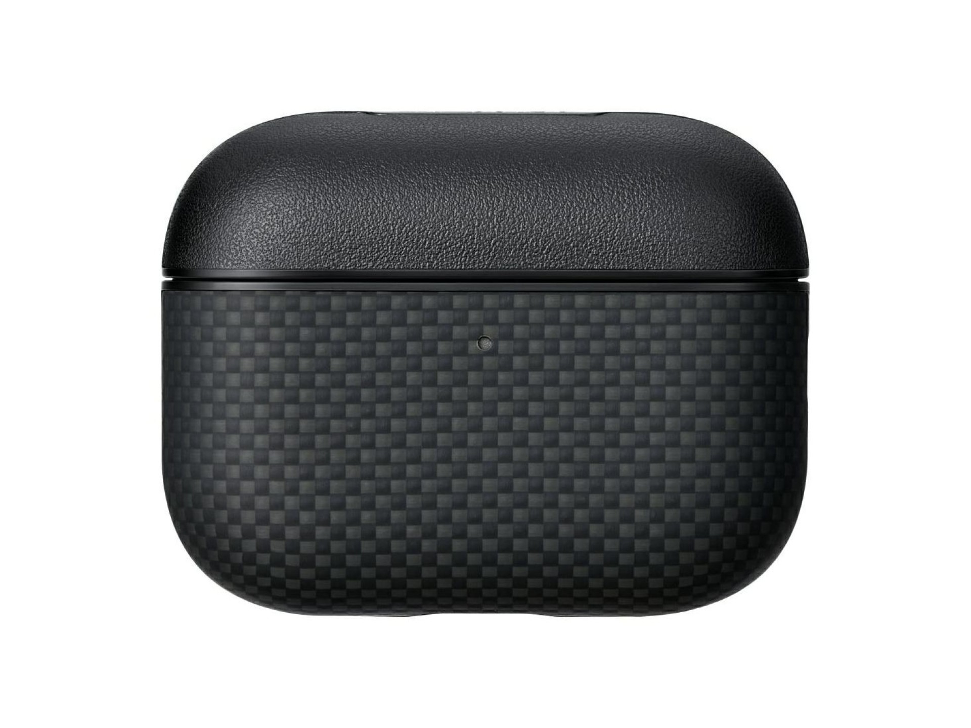 Capa PITAKA em fibra de aramida para AirPods Pro 3, preta e cinza.