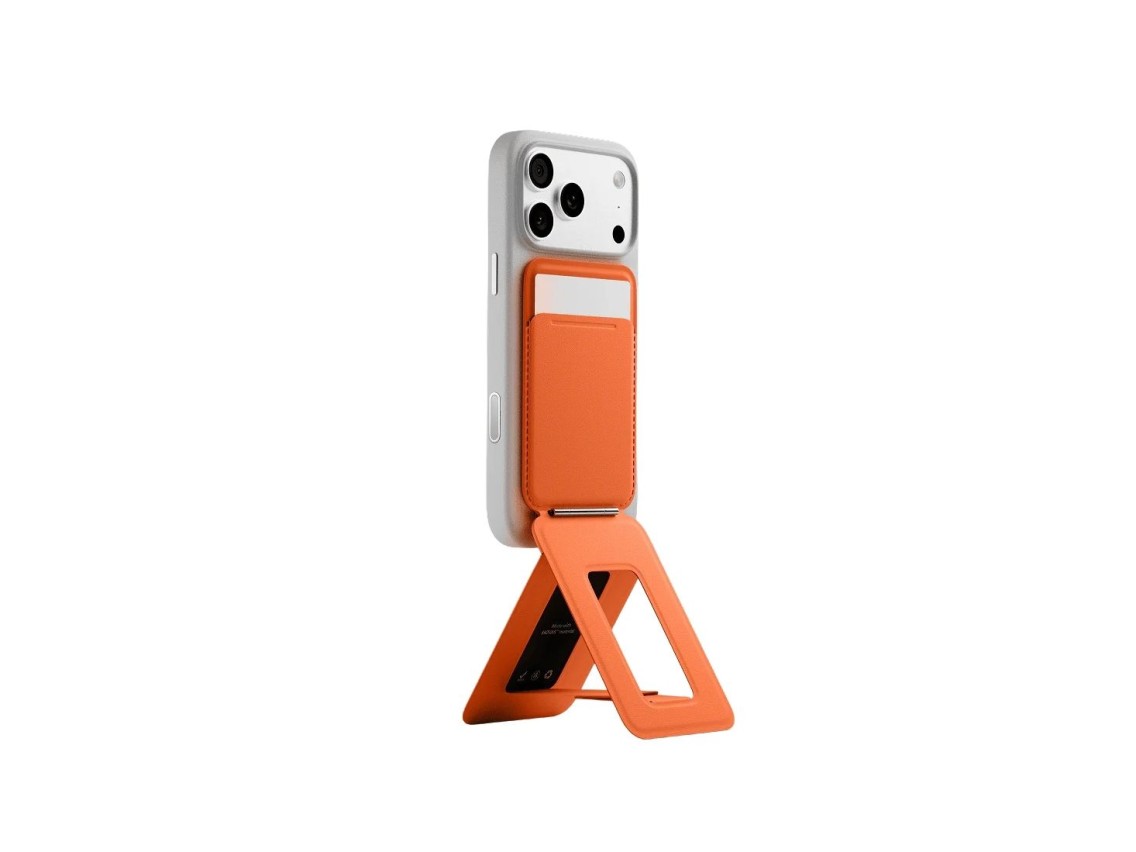 Carteira magnética e suporte para celular Moft Movas Snap Tripod MagSafe ao nascer do sol