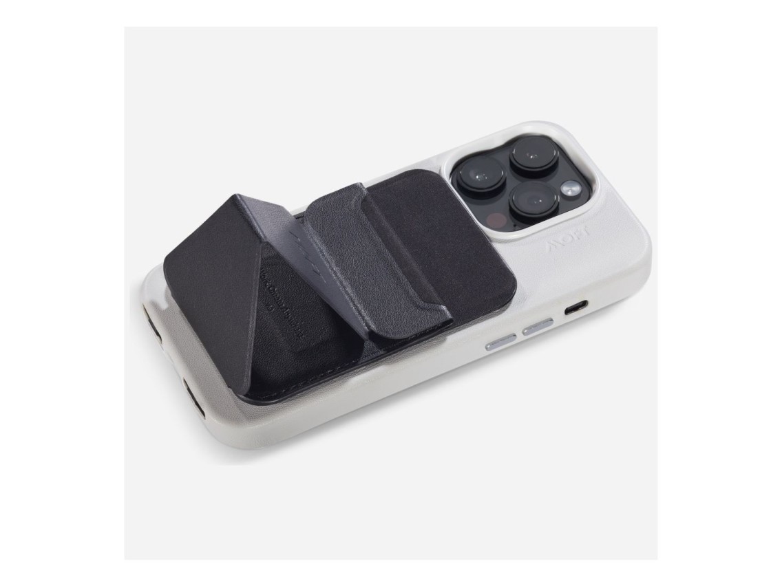 Cartera magnética y soporte para teléfono Moft Movas Snap-On MagSafe negra