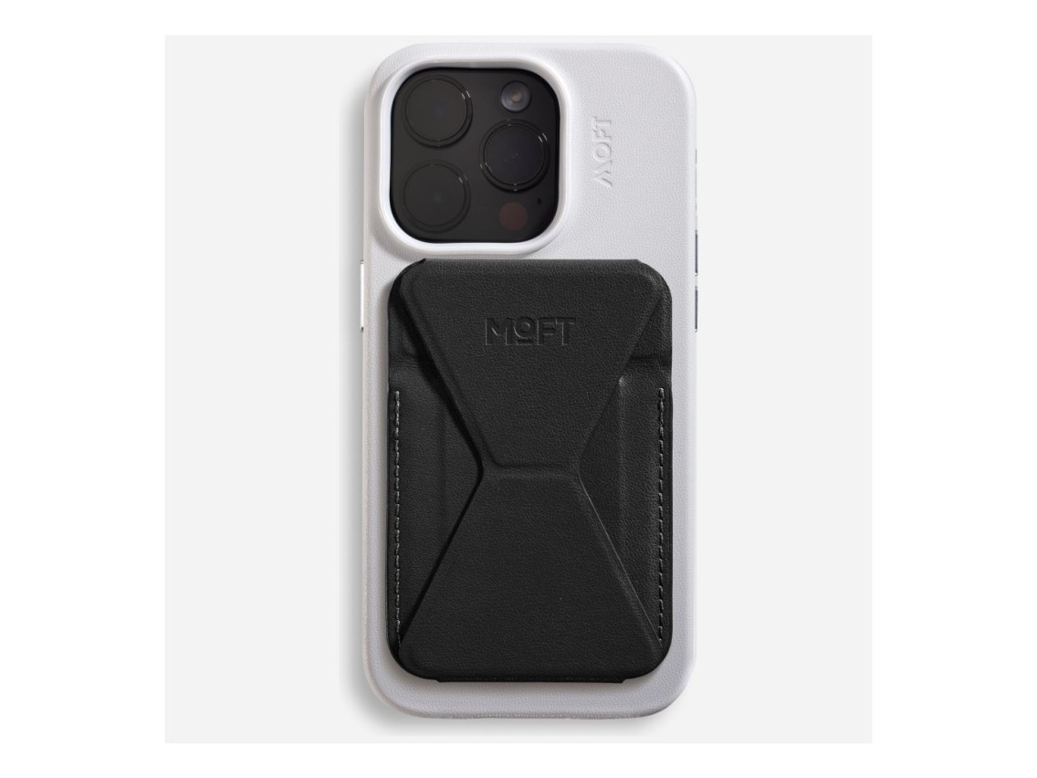 Cartera magnética y soporte para teléfono Moft Movas Snap-On MagSafe negra
