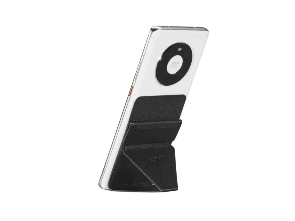 Carteira autoadesiva e suporte para celular Moft X Mini, preta